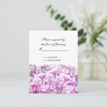 Rosa Monochromatic Bouquet of Blommigts Reply Card
