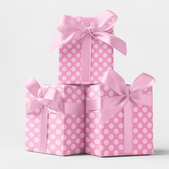 Rosa Monochrome Polka Dot Mönster Presentpapper (Pink Monochrome Polka Dot Pattern Wrapping Paper)