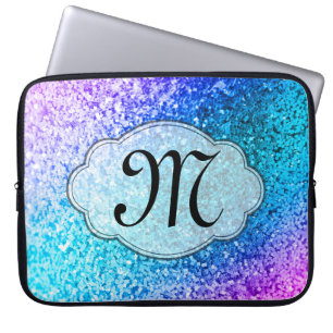 Rosa Monogram 15" för Bling glitter flickaktigt Laptop Fodral