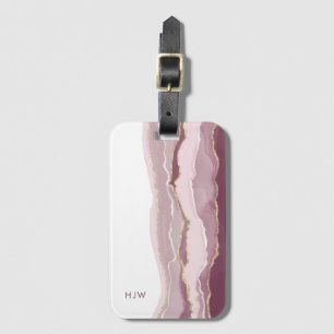 Rosa monogram bagagebricka