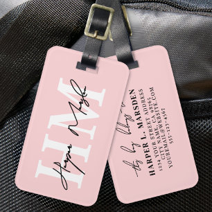 Rosa Monogram Bagagebricka