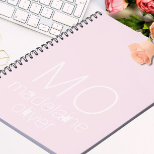 Rosa Monogram bärbar dator Journal Anpassningsbar  Anteckningsbok