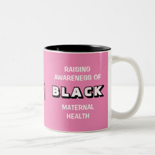 Rosa Monogram Black Maternal Health Awareness Två-Tonad Mugg