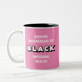 Rosa Monogram Black Maternal Health Awareness Två-Tonad Mugg