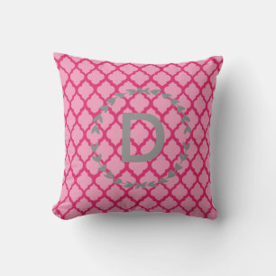 Rosa Monogram Dekorativ kudde