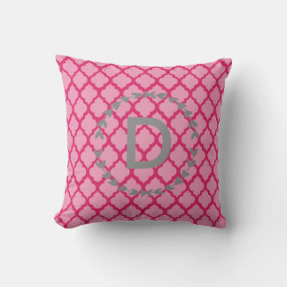 Rosa Monogram Dekorativ kudde