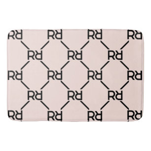  Rosa Monogram Elegant Luxury Girl Dorm Room Badrumsmatta