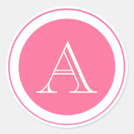 Rosa Monogram EnUtvecklingsförsegling Runt Klistermärke