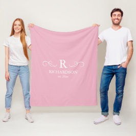Rosa Monogram Fleecefilt