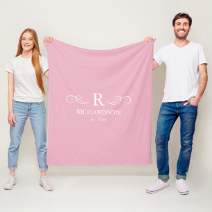 Rosa Monogram Fleecefilt
