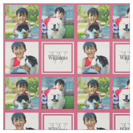 Rosa Monogram för Collage för Tyg