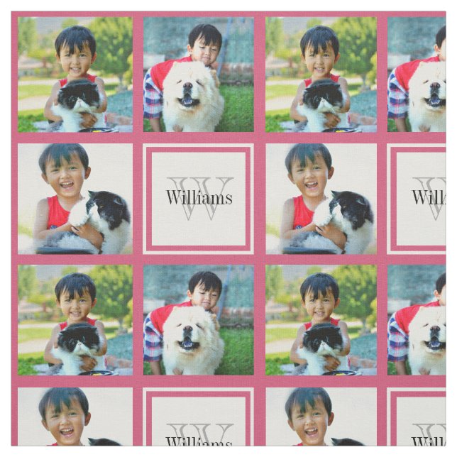 Rosa Monogram för Collage för Tyg (Provkarta)