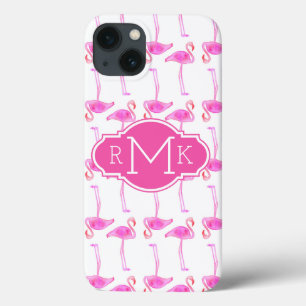 Rosa Monogram för Flamingomönster
