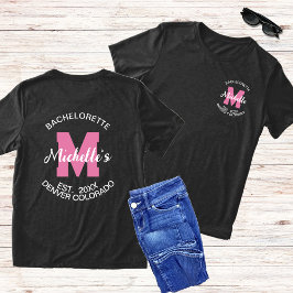 Rosa Monogram Front & Back Bachelorette Bride T Shirt