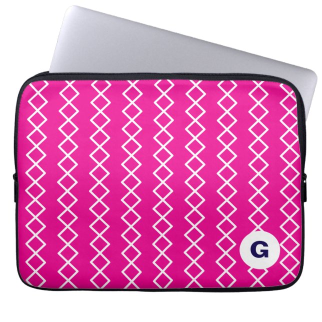 Rosa Monogram Geometric Laptop sleeve (Framsidan)