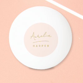 Rosa Monogram Guld Script Personlig Namn Pingisboll