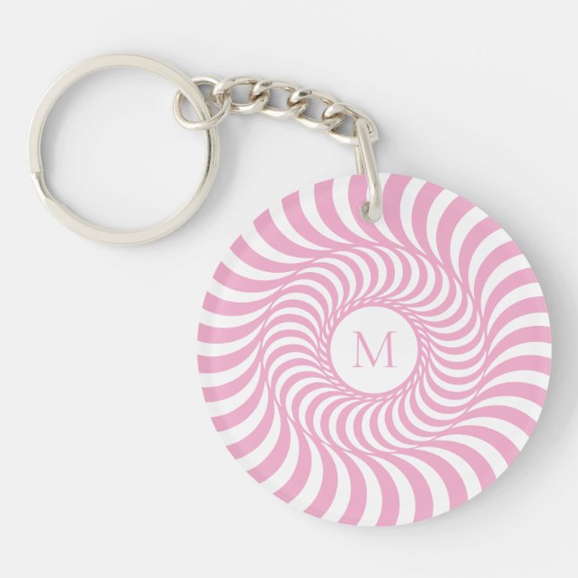Rosa Monogram initial akryl Keychain (Framsidan)