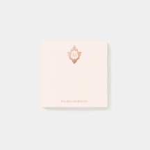 Rosa Monogram-kam Elegant Vintage Roséguld