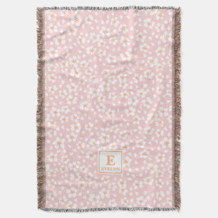 Rosa monogram kastfilt med namn filt