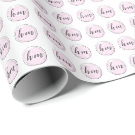 Rosa Monogram Logotyp för första Anpassningsbarna Presentpapper