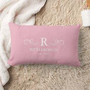 Rosa Monogram Lumbar Pillow Lumbarkudde