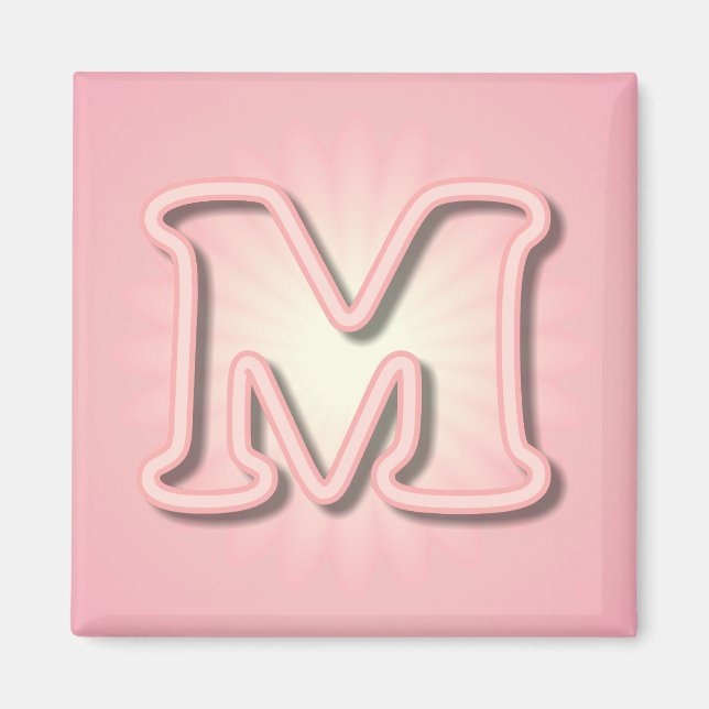 Rosa Monogram M Magnet (Framsidan)