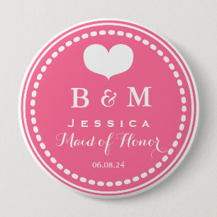 Rosa Monogram - Maid of honor - Bröllop Knapp