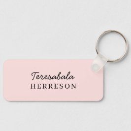 Rosa Monogram med Rödfärg | Modern Minimalistisk F Nyckelring