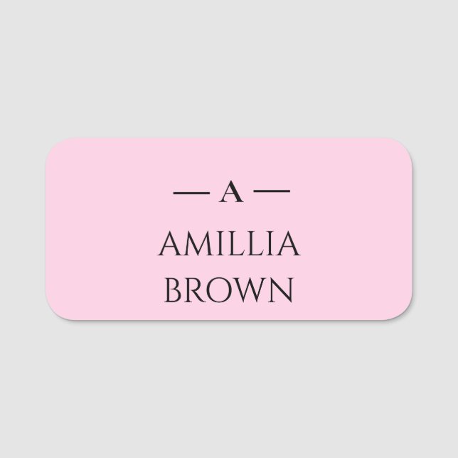  Rosa Monogram | Minimal design för elegant Namnbricka (Framsida)