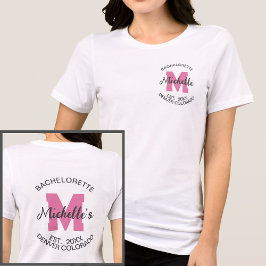 Rosa Monogram Modern Bachelorette Bride T Shirt