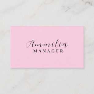 Rosa Monogram Modern kvinnlig minimalist Visitkort