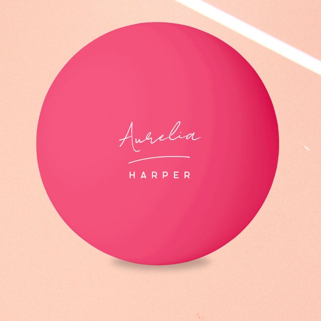 Rosa Monogram Namn Personlig Pingisboll (Skapare uppladdad)