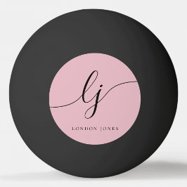 Rosa Monogram och Namn Personlig Pingisboll