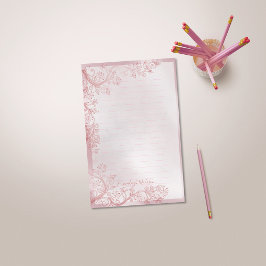 Rosa Monogram Ornamental Lining Brevpapper