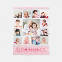 Rosa Monogram Photo Collage Fleece Blanket