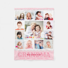 Rosa Monogram Photo Collage Fleece Blanket