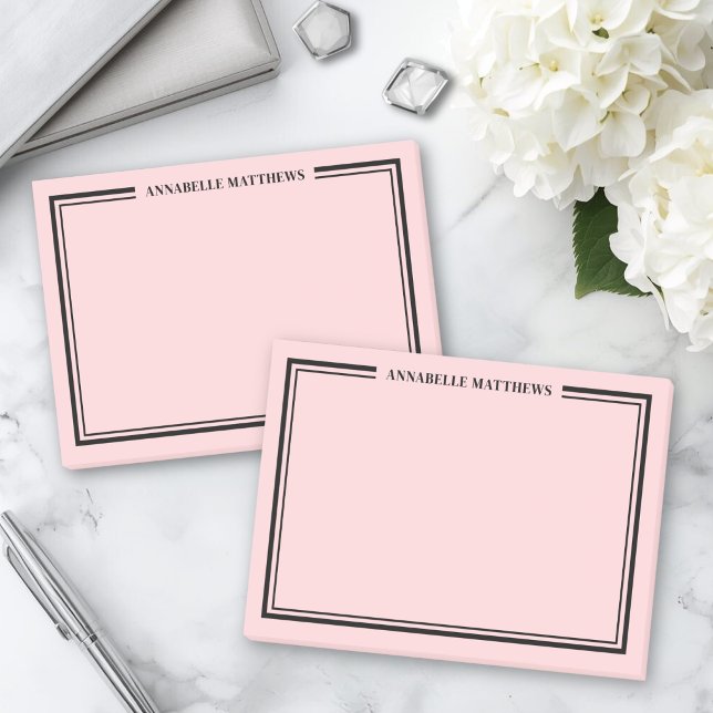 Rosa monogram post-it block (Blush Pink Monogram Post-it Notes )