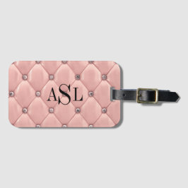 Rosa monogram satallisk Elegant Bagagebricka