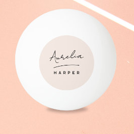 Rosa Monogram Script Personlig Namn Pingisboll