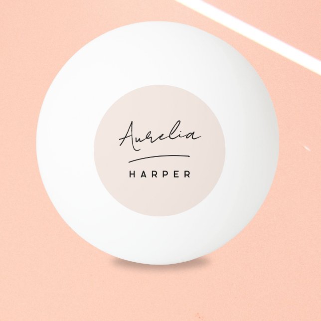 Rosa Monogram Script Personlig Namn Pingisboll (Skapare uppladdad)