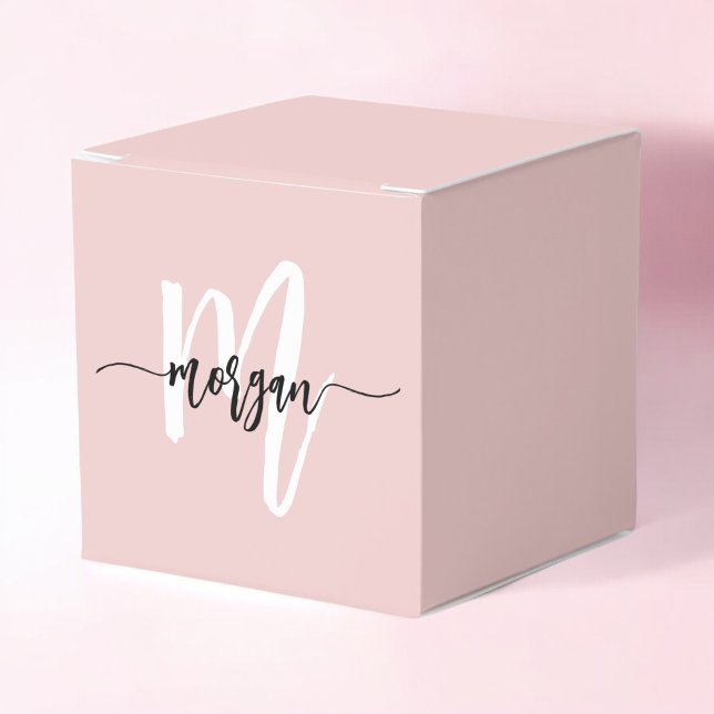  Rosa Monogram Snyggt Modern Cute Presentaskar (Skapare uppladdad)