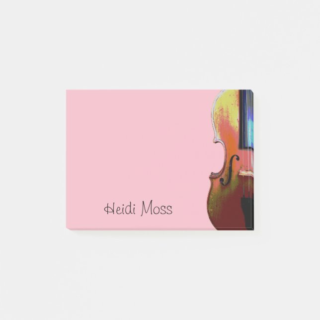 Rosa Monogram Violin Post-it Block (Framsida)