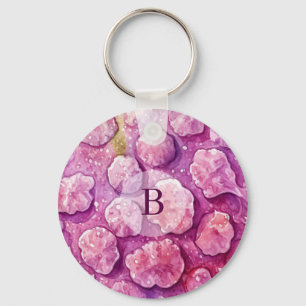 Rosa monogram virus bakterie mönster nyckelring