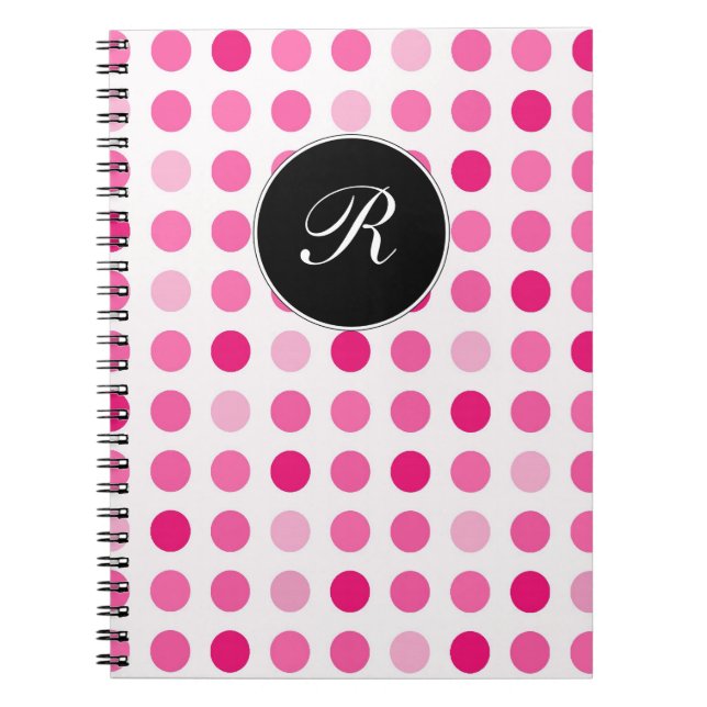Rosa Monogramanteckningsbokjournal Anteckningsbok (Framsidan)