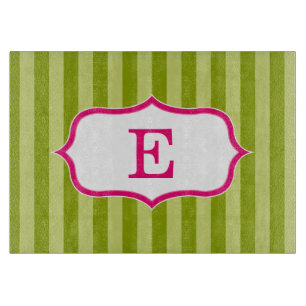 Rosa Monogramdesign för gröna randar