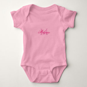 Rosa monogramflickor baby tutu bodydräkt creeper tee