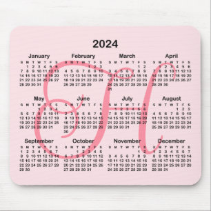 Rosa Monogrammed 2023-kalender Musmatta
