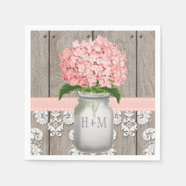 Rosa Monogrammed Hydrangea Mason Burk Pappersservett