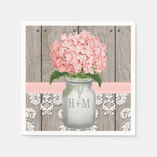 Rosa Monogrammed Hydrangea Mason Burk Pappersservett