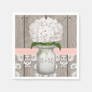 Rosa Monogrammed Hydrangea Mason Burk Pappersservett
